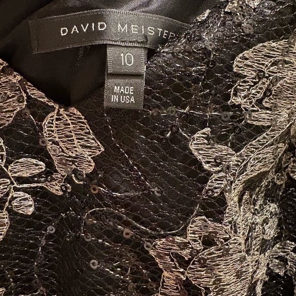 David Meister Metallic Lace Sheath Dress - Picture 3 of 6